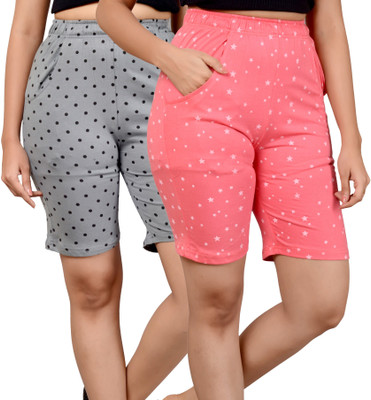 Fasla Printed Women Multicolor Basic Shorts