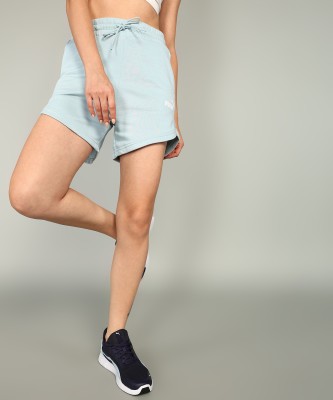 PUMA Solid Women Blue Sports Shorts