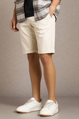 LOUIS PHILIPPE Solid Men Beige Basic Shorts