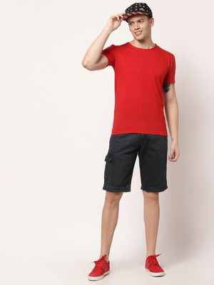 FEVER Solid Men Denim Grey Denim Shorts