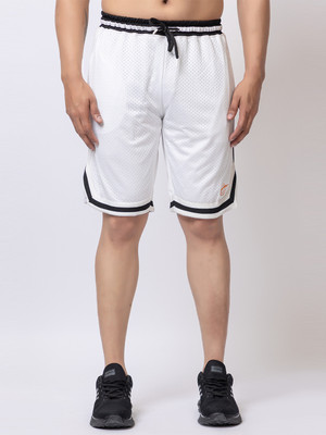 OSCILLATE Solid Men White Gym Shorts