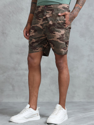 bEEVEE Military Camouflage Men Brown Regular Shorts