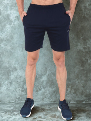 Zeffit Solid Men Dark Blue Bermuda Shorts