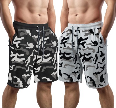 HOTFITS Printed Men Multicolor Basic Shorts