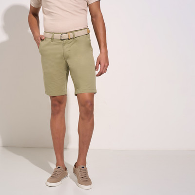 Peregrine by Pantaloons Solid Men Light Green Basic Shorts