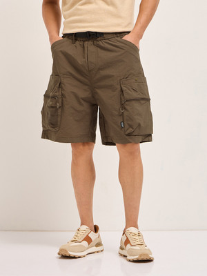 THE BEAR HOUSE Solid Men Brown Regular Shorts