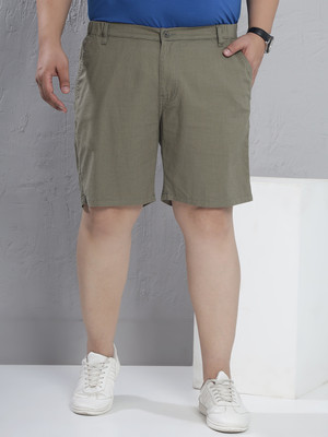 JOHN PRIDE Solid Men Green Regular Shorts
