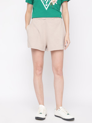 GUESS Solid Women Beige Casual Shorts