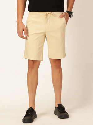 Thomas Scott Solid Men Beige Casual Shorts