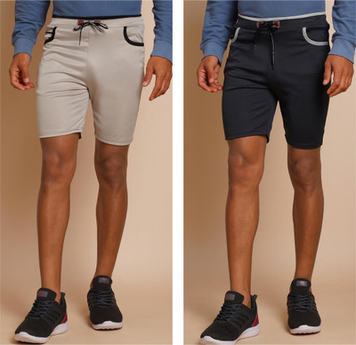 METRONAUT Solid Men Silver, Grey Regular Shorts