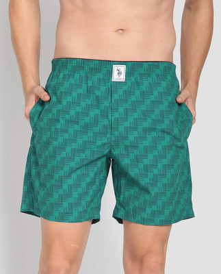 U.S. POLO ASSN. Printed Men Green Boxer Shorts