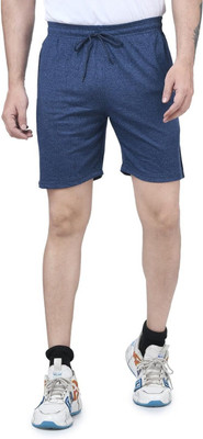 IBulls Self Design Men Dark Blue Regular Shorts