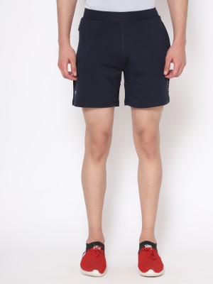 DIDA Solid Men Dark Blue Sports Shorts