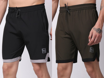 FitInOutFit Self Design Men Multicolor Running Shorts