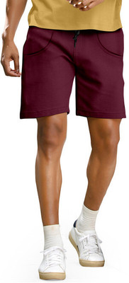 NIYAFASHION Solid Men Maroon Regular Shorts
