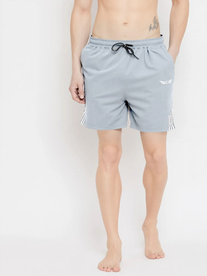 Chrome & Coral Striped Men Black Casual Shorts