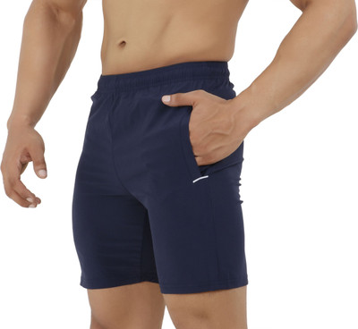 Sportinger Solid Men Dark Blue Sports Shorts