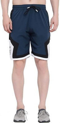 BLUE STAR SHARK Color Block Men Black Regular Shorts