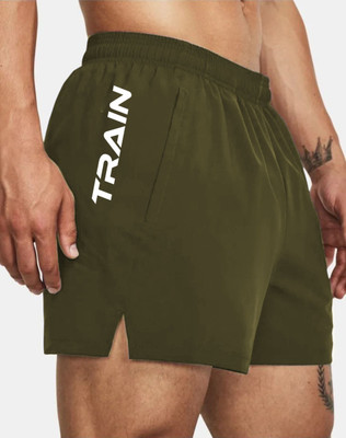 LOTHRIC Printed Men Green Gym Shorts