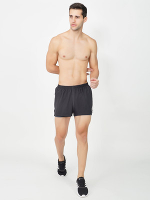 GOTO Solid Men Grey Gym Shorts