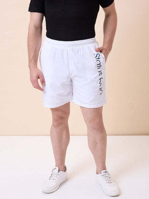 Status Quo Solid Men White Regular Shorts
