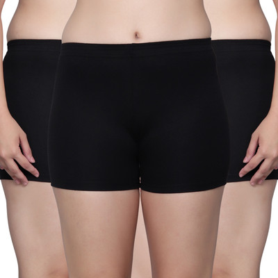 Aimly Solid Women Black Cycling Shorts