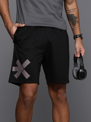 HRX by Hrithik Roshan Printed Men Black Regular Shorts