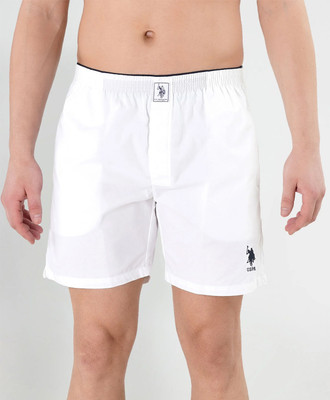 U.S. POLO ASSN. Solid Men White Boxer Shorts