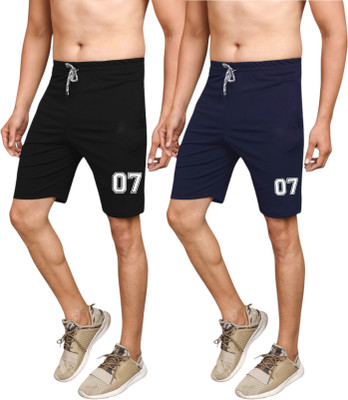 AMAZEE Solid Men Black, Blue Sports Shorts