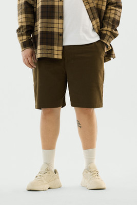 Snitch Solid Men Brown Casual Shorts