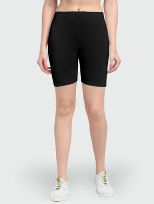 Vaishma Solid Women Black Cycling Shorts