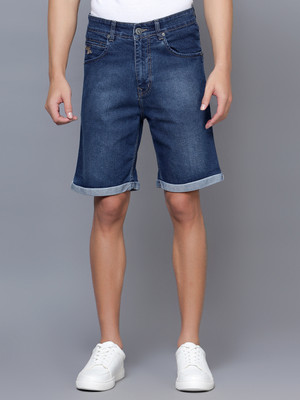 CANTABIL Solid Men Denim Dark Blue Denim Shorts