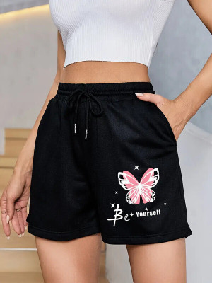 Rivaem Solid Women Black Regular Shorts
