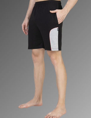 Zeffit Color Block Men Black Bermuda Shorts