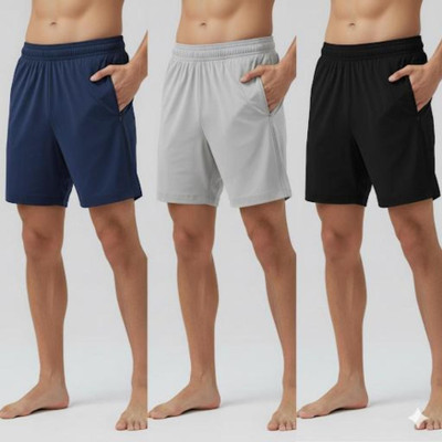 jocker Solid Men Dark Blue, Black, Grey Beach Shorts, Cycling Shorts, Gym Shorts, Night Shorts