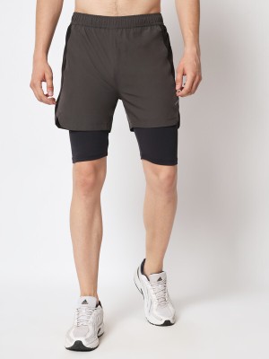 Vendure Sports Solid Men Dark Grey Sports Shorts