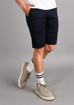 FUBAR Solid Men Blue Regular Shorts