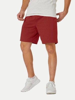 radprix Solid Men Red Basic Shorts