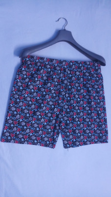 Saksham Collection Floral Print Women Blue Night Shorts