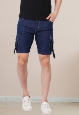 METRONAUT Solid Men Denim Dark Blue Denim Shorts