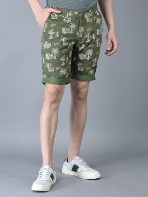 Canoe Printed Men Green Casual Shorts