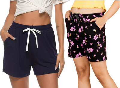 POWERmerc Printed Women Multicolor Casual Shorts