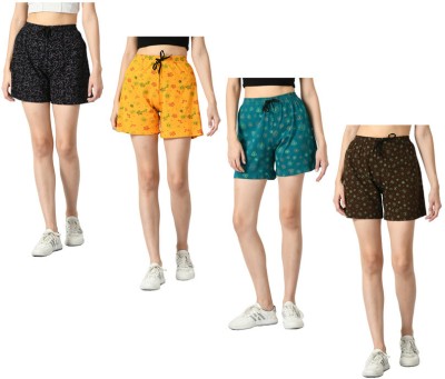 IndiWeaves Printed Women Multicolor Regular Shorts