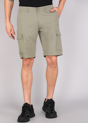 KILLER Solid Men Light Green Cargo Shorts
