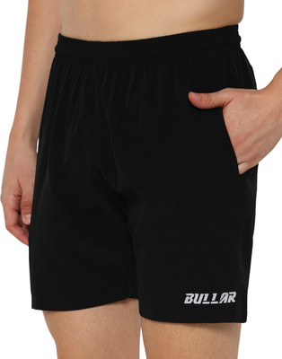 BULLAR Solid Men Black Basic Shorts