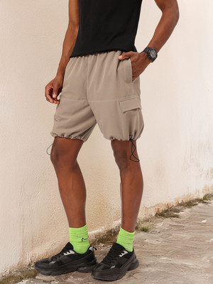 Kook N Keech Solid Men Beige Regular Shorts
