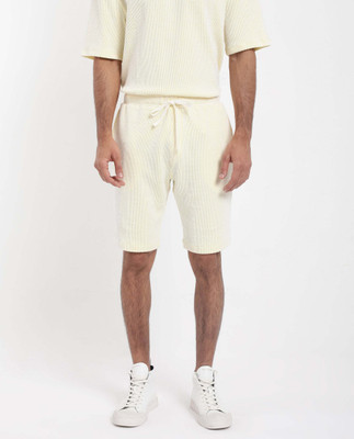 RARE RABBIT Striped Men Yellow Regular Shorts