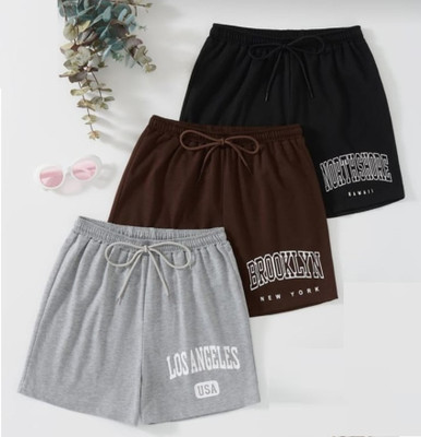 HouseOfCommon Printed Women Multicolor Basic Shorts