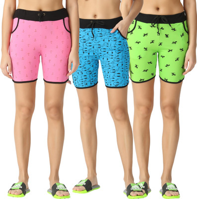 FASHA Printed Women Multicolor Basic Shorts