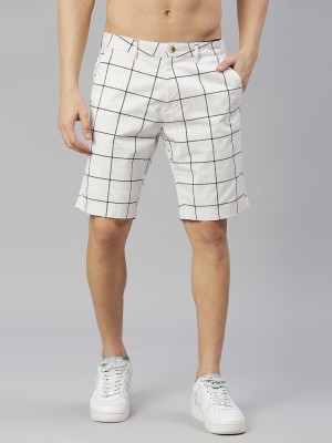 Thomas Scott Checkered Men Grey Basic Shorts